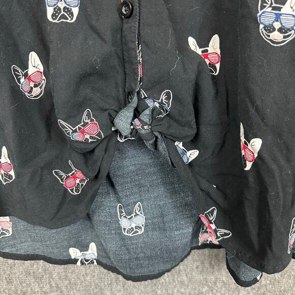 Torrid French Bulldog Print Rayon Button Up Blouse Sz 4X Lightweight Summer - Picture 2 of 8